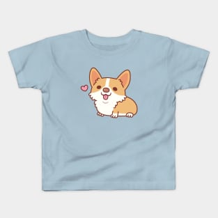 Cute Smiling Corgi Dog Kids T-Shirt